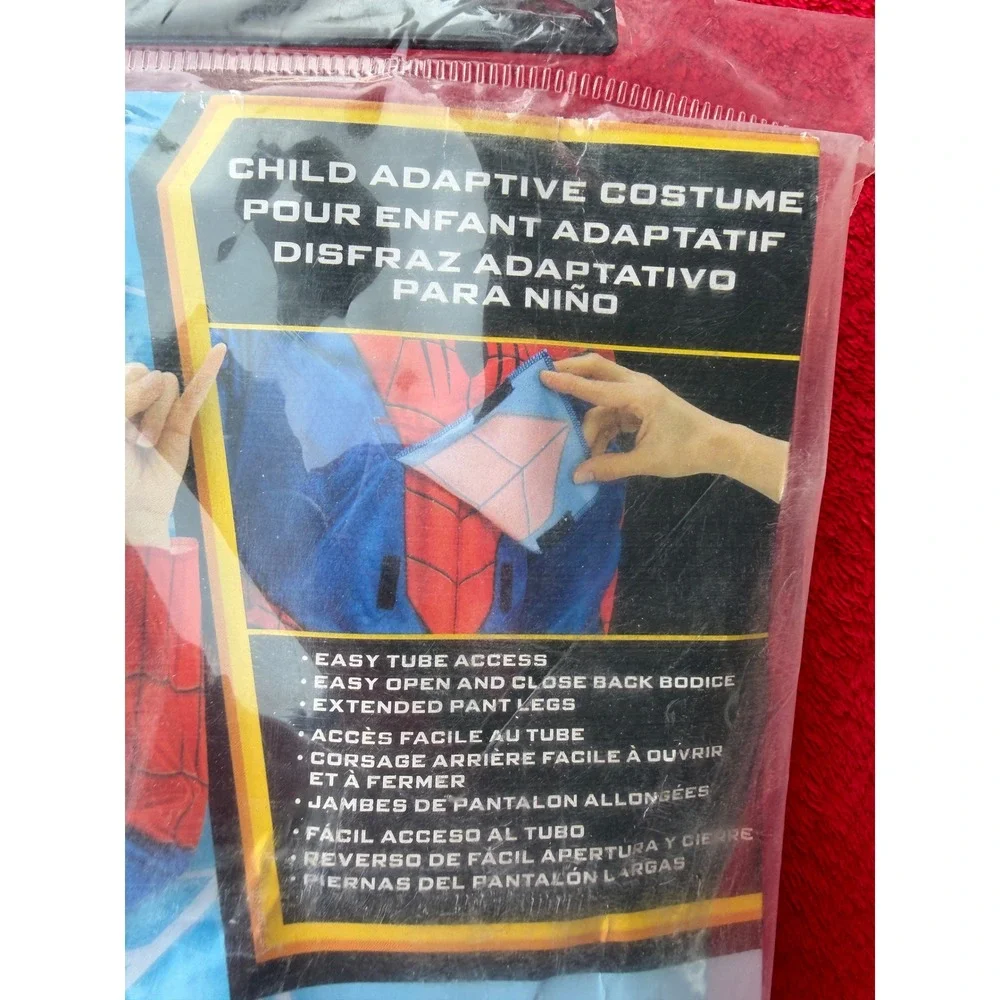 Spider-Man Adaptive Costume Kids L 12-14 Red Blue New Marvel Jumpsuit
